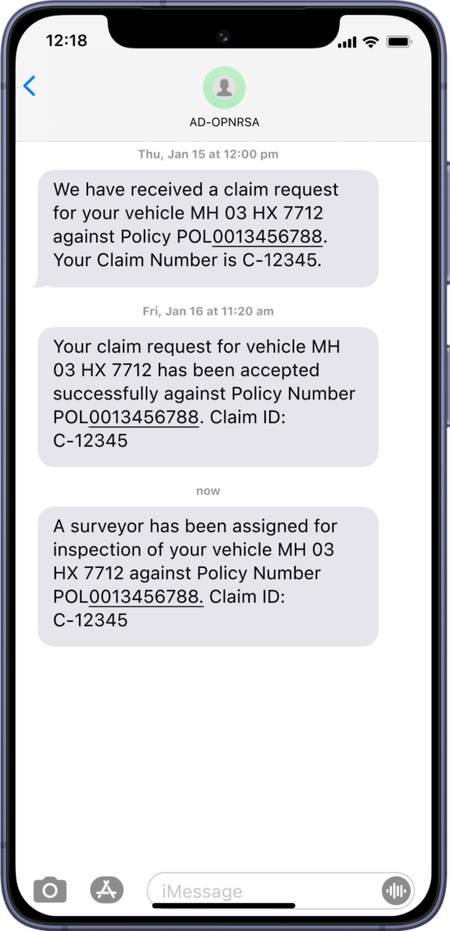 Claim status updates on mobile